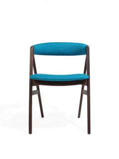 A Frame Danish Dining Chairs in Turquoise Wool - 824621