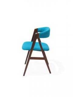 A Frame Danish Dining Chairs in Turquoise Wool - 824623