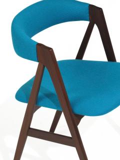 A Frame Danish Dining Chairs in Turquoise Wool - 824625