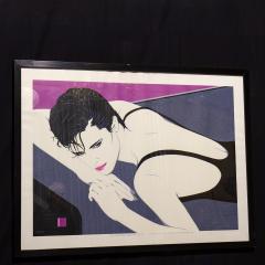 A Framed Art Deco Style Limited Edition Print of a Woman 1980s - 3095929
