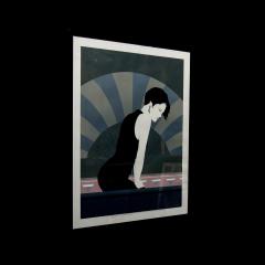 A Framed Art Deco Style Limited Edition Print of a Woman 1980s - 3095948