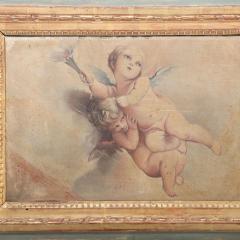 A French 18th Century Painted Gilt Trumeau Mirror - 3269462