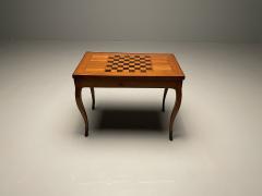 A French 19th Century Antique Game Backgammon Table Checkerboard Leather Top - 3377838