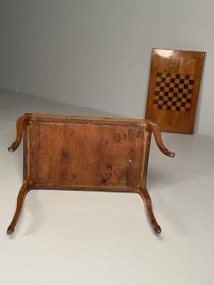 A French 19th Century Antique Game Backgammon Table Checkerboard Leather Top - 3377844