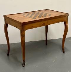 A French 19th Century Antique Game Backgammon Table Checkerboard Leather Top - 3377846