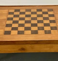 A French 19th Century Antique Game Backgammon Table Checkerboard Leather Top - 3377847
