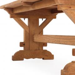 A French Architectural Oak Slab Table C 1945  - 4385388