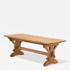 A French Architectural Oak Slab Table C 1945  - 4385479