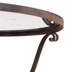 A French Art Deco Iron Mirror Top Occasional Table C 1940  - 4429720