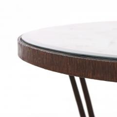 A French Art Deco Iron Mirror Top Occasional Table C 1940  - 4429722