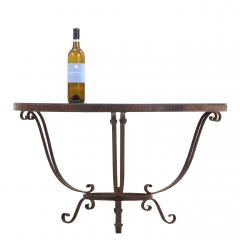 A French Art Deco Iron Mirror Top Occasional Table C 1940  - 4429724