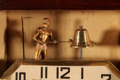 A French Art Deco Oak Signed Odo Automation Striking Wall Clock  - 3613278