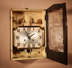 A French Art Deco Oak Signed Odo Automation Striking Wall Clock  - 3613279