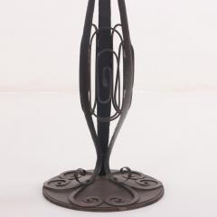 A French Art Deco hand hammered iron floor lamp C 1930  - 3750623