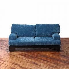 A French Blue Velvet Sofa C 1960 - 4228564