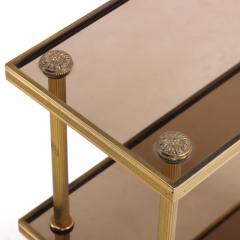 A French Brass and Glass 3 Tier Table C 1950  - 4429696