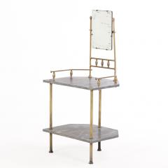 A French Brass and Marble Vanity with Mirror C 1890  - 4434146