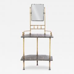 A French Brass and Marble Vanity with Mirror C 1890  - 4434787