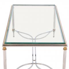 A French Brass and Steel Coffee Table in the manner of Maison Jansen C 1960  - 4323803