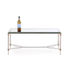 A French Brass and Steel Coffee Table in the manner of Maison Jansen C 1960  - 4323804