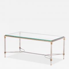 A French Brass and Steel Coffee Table in the manner of Maison Jansen C 1960  - 4326062