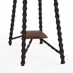 A French Brutalist style Elm and Iron Console Occasional Table C 1950  - 4456354