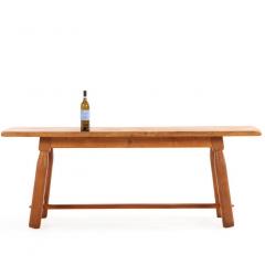 A French Brutalist style solid oak dining table C 1950  - 4706064