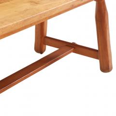 A French Brutalist style solid oak dining table C 1950  - 4706066