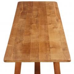 A French Brutalist style solid oak dining table C 1950  - 4706067