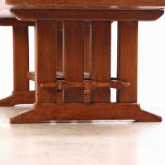 A French Brutalist style tiled oak coffee table C 1960  - 4272079
