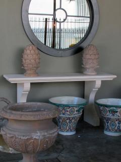 A French Carved Limestone Neoclassical Style Indoor Outdoor Wall Console Table - 3476727