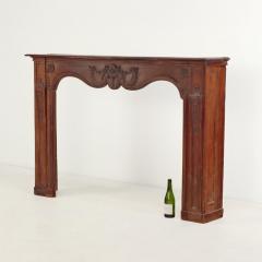 A French Carved Oak Fireplace Mantel 18th C  - 4234208