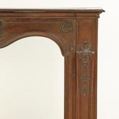 A French Carved Oak Fireplace Mantel 18th C  - 4234209
