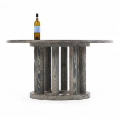 A French Cerused Oak Round Dining Table C 1970  - 4370935