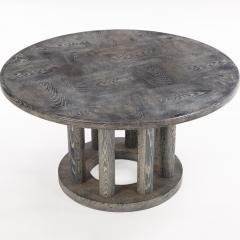 A French Cerused Oak Round Dining Table C 1970  - 4370937
