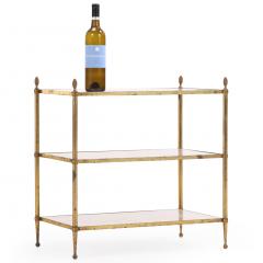A French Directoire style Marble and Brass Three Tier Table C 1945  - 4556222