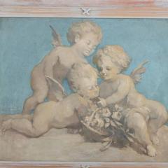 A French Directoire style Painted Trumeau Mirror C 1900  - 4020217