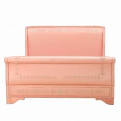 A French Empire style painted and upholstered full size sleigh bed  - 4137488