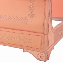 A French Empire style painted and upholstered full size sleigh bed  - 4137489