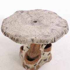 A French Faux Bois Painted Decorated Cast Stone Table C 1940  - 4271160