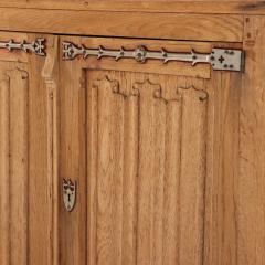 A French Gothic style two part Oak Cabinet C 1900  - 4441015