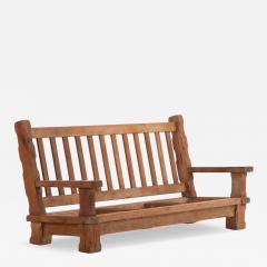 A French Heavy Oak Brutalist style Open Arm Sofa Frame C 1960  - 4556157