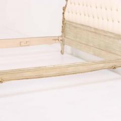 A French Hollywood Regency style painted and gilt carved full size bed C 1940  - 4215520