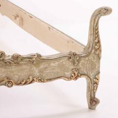 A French Hollywood Regency style painted and gilt carved full size bed C 1940  - 4215521