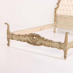 A French Hollywood Regency style painted and gilt carved full size bed C 1940  - 4215522