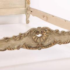 A French Hollywood Regency style painted and gilt carved full size bed C 1940  - 4215525