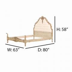 A French Hollywood Regency style painted and gilt carved full size bed C 1940  - 4215527
