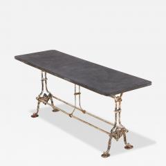 A French Iron and Iron Table with a Blue Stone Top C 1880  - 4368853