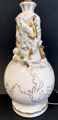 A French Lamp Base Art Deco figures around a globe  - 4168423