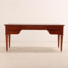 A French Louis XIV style mahogany and crotch mahogany leather top desk C 1900  - 3945182